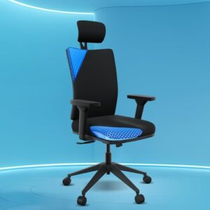 the sleep company onyx orthopedic office chair | patented smartgrid seat | adjustable lumbar support | ergonomic sitting posture | high back chair | work, home, study | free installation | black